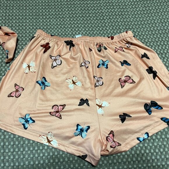 Butterfly Print Cami Top & Bow Front Shorts PJ Set - Picture 6 of 7